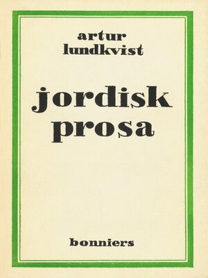 cover image of Jordisk prosa